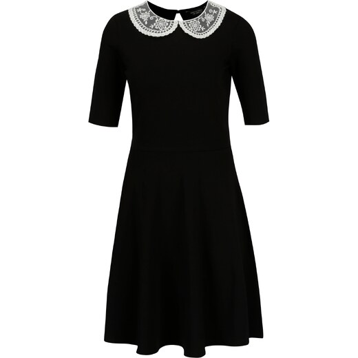 Černé šaty s krajkovým límečkem Dorothy Perkins - GLAMI.cz