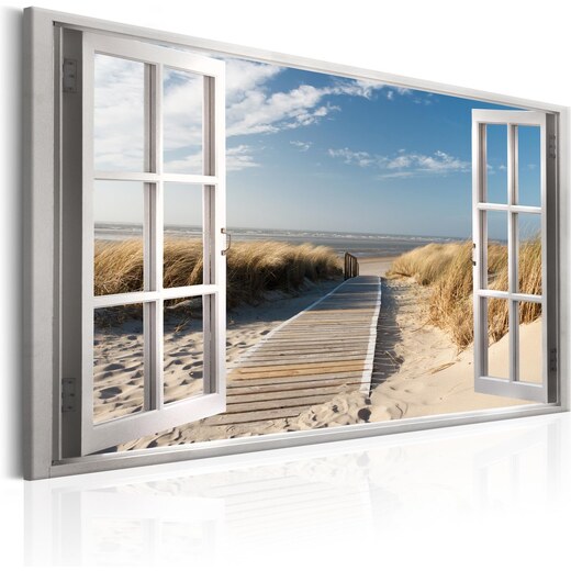 Murando DeLuxe 3D obraz okno na pláž + háčky a hřebíčky ZDARMA - GLAMI.cz
