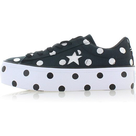 one star platform embroidered dots