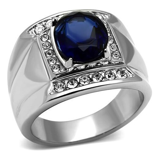 US Ocelový pánský prsten s kamenem a krystaly Ocel 316 - Ryder - GLAMI.cz
