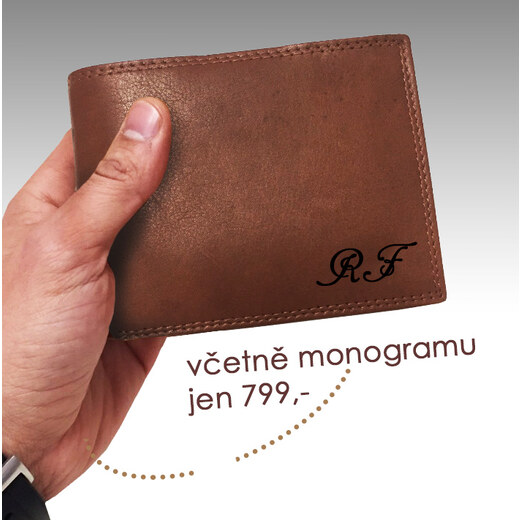 BeOriginal Luxusní peněženka s vlastním textem nebo iniciály z pravé kůže  MONOGRAM - GLAMI.cz