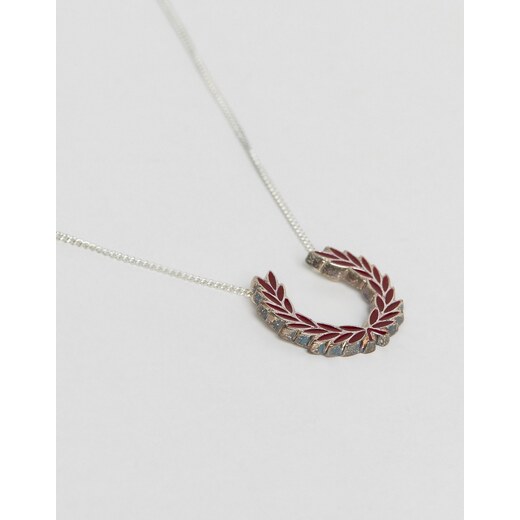Fred Perry laurel wreath silver necklace - Rosewood - GLAMI.cz