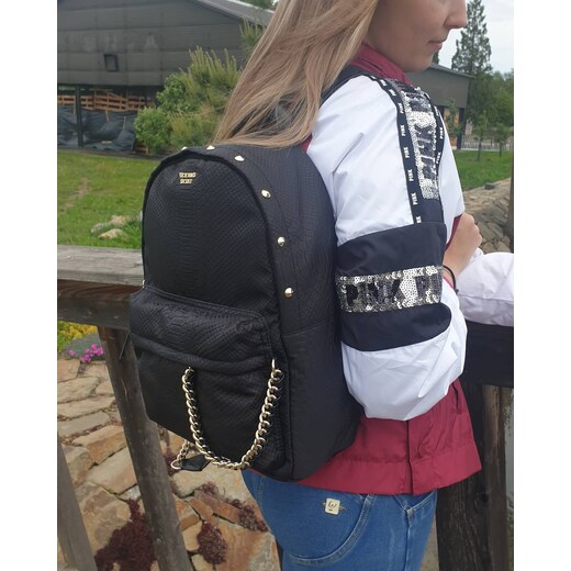 Victoria's Secret Nylon Python Stud City Backpack Black Python Studs Nwt, Women's, Size: One Size