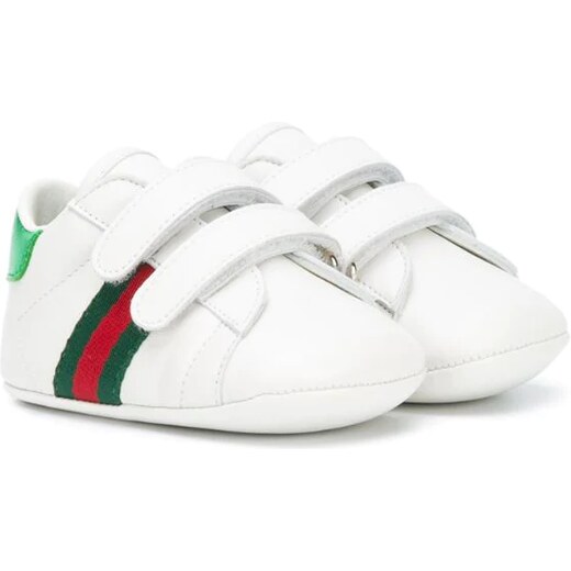 Gucci Kids Baby leather sneakers with Web - White - GLAMI.cz