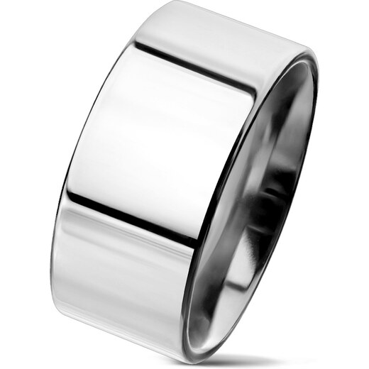 Hladký leštěný ocelový prsten šíře 10 mm - GLAMI.cz