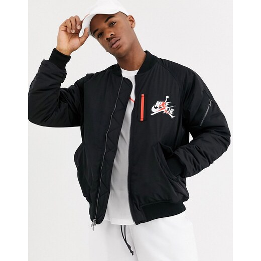 Nike Jordan Wings Ma1 Fleece Lined Bomber Jacket With Chest And Back Embroidery In Black Glami Cz
