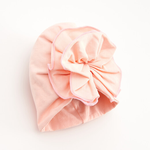 Reserved - Turban pro miminko s vysokým podílem bavlny a nabíráním ve tvaru  květu - Oranžová - GLAMI.cz