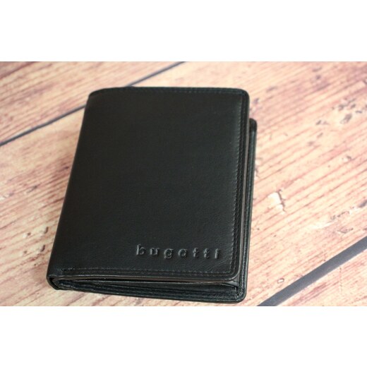 Pánská kožená kombinovaná peněženka se zipem Bugatti 49317001 (10 x 2 x  12,5 cm) - černá - GLAMI.cz