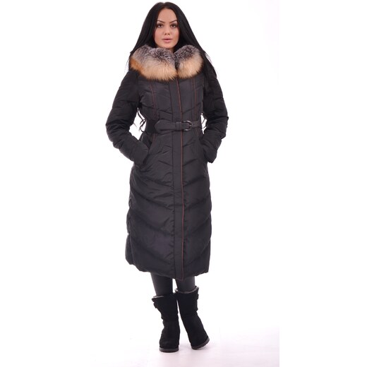 Luxusní dlouhý kabát s kožešinou Snowimage - GLAMI.cz
