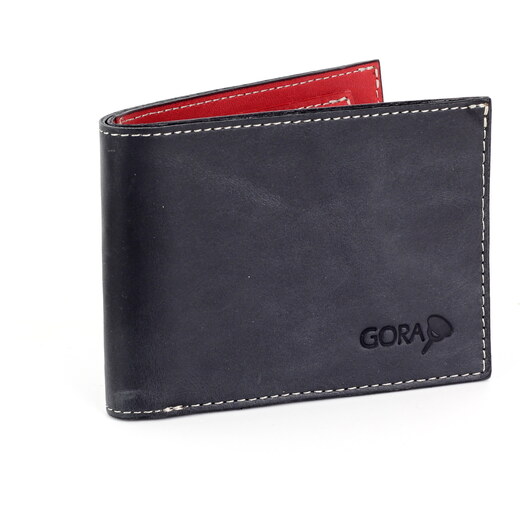 Kožená peněženka GORA slim G01 - černá/červená - GLAMI.cz