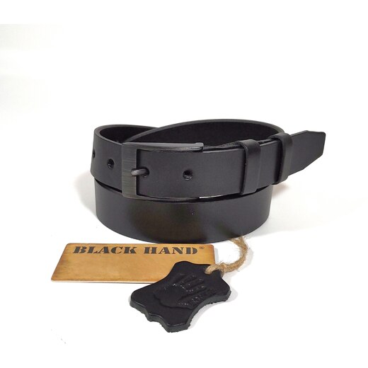 BLACK HAND Kožený pásek 034-98 černý 30 mm - GLAMI.cz