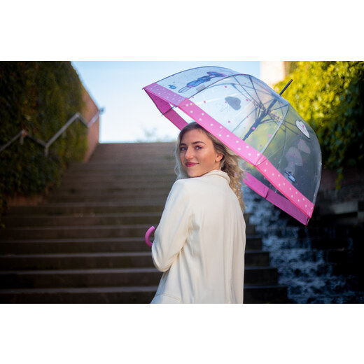 Luxusní průhledný deštník PVC Santoro s panenkou Gorjuss - GLAMI.cz