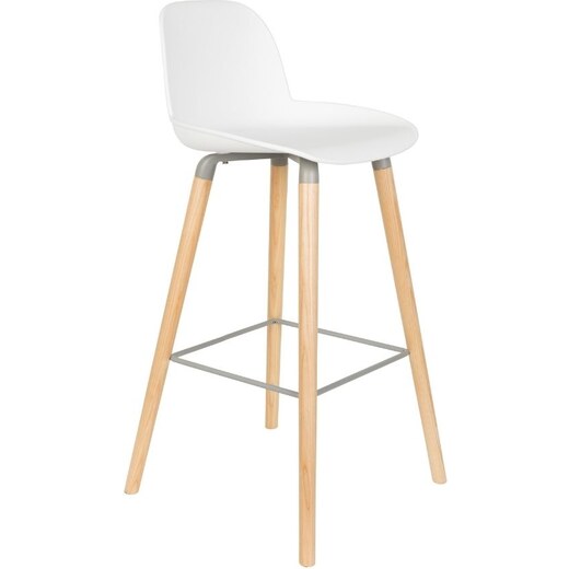 Bílá plastová barová židle ZUIVER ALBERT KUIP 75 cm - GLAMI.cz