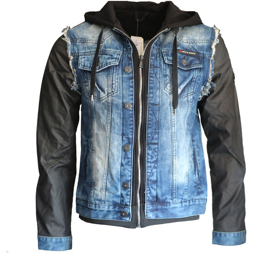 CIPO & BAXX bunda pánská C1290 jeans s kapucí - GLAMI.cz