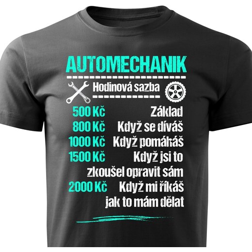 Pánské tričko Tričko Automechanik - sazba - GLAMI.cz