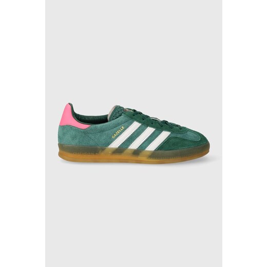 Sneakers boty adidas Originals Gazelle Indoor zelená barva - GLAMI.cz