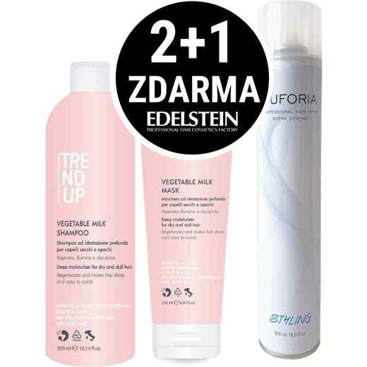 Edelstein Trend Up Milk šampon 300 ml + maska na vlasy 250 ml + lak na  vlasy 500 ml kosmetická sada pro hydrataci vlasů - GLAMI.cz