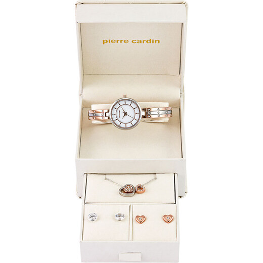 Dámský zlato-stříbrný set hodinky+ náhrdelník + náušnice Pierre Cardin  PCX5111L217 - GLAMI.cz