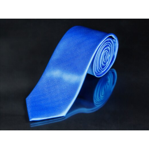 AMJ kravata pánská, šikmý proužkovaný vzor KU0029, modrá - GLAMI.cz