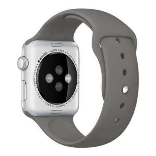Silikonový vyměnitelný pásek / řemínek pro Apple Watch 42 mm - šedý -  GLAMI.cz