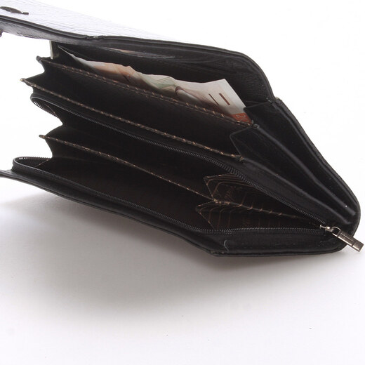 Černá kožená peněženka Angela Moretti WL22 černá - GLAMI.cz
