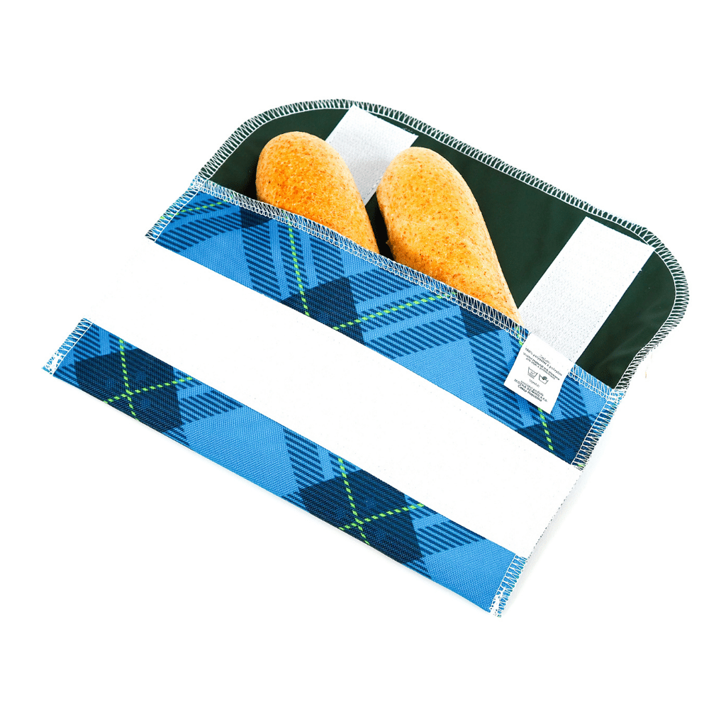 Svačinová kapsička - Modrá kostka Dvojrohlík - GREEN SMILE