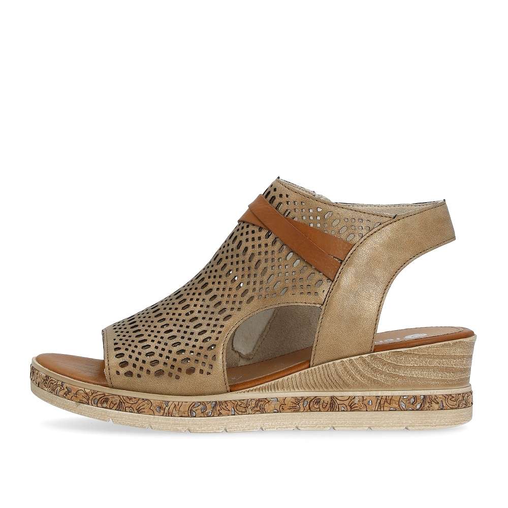 RIEKER Dámské sandály REMONTE D3075-90 zlatá