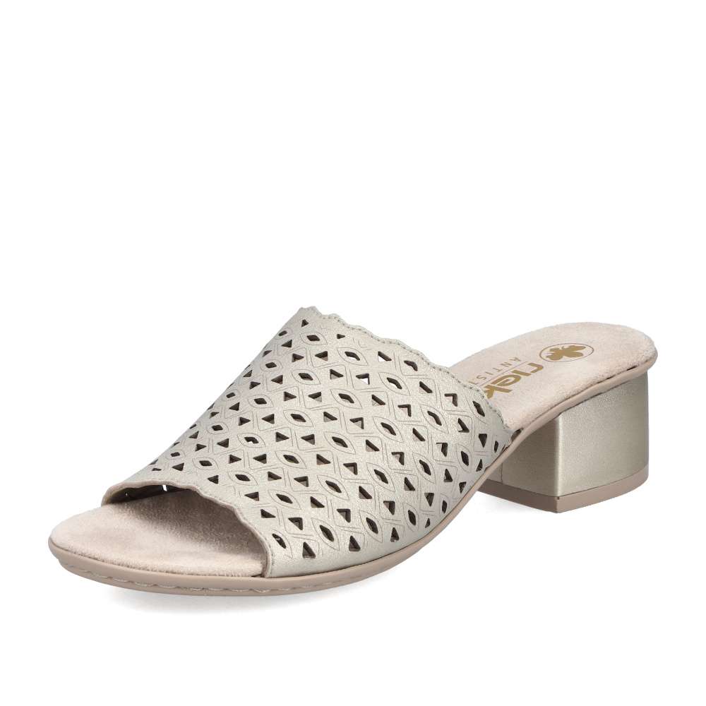 Dámské nazouváky RIEKER 64985-90 zlatá