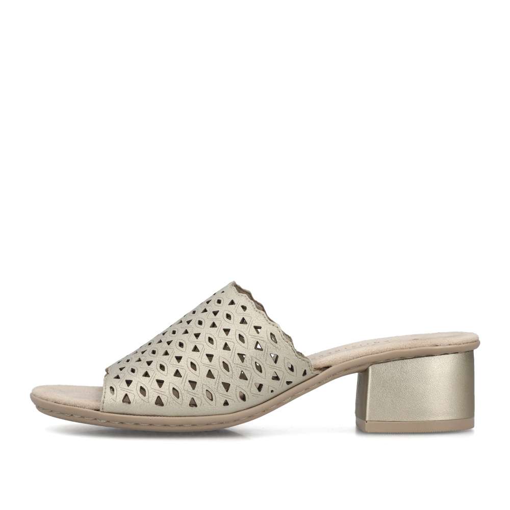 Dámské nazouváky RIEKER 64985-90 zlatá