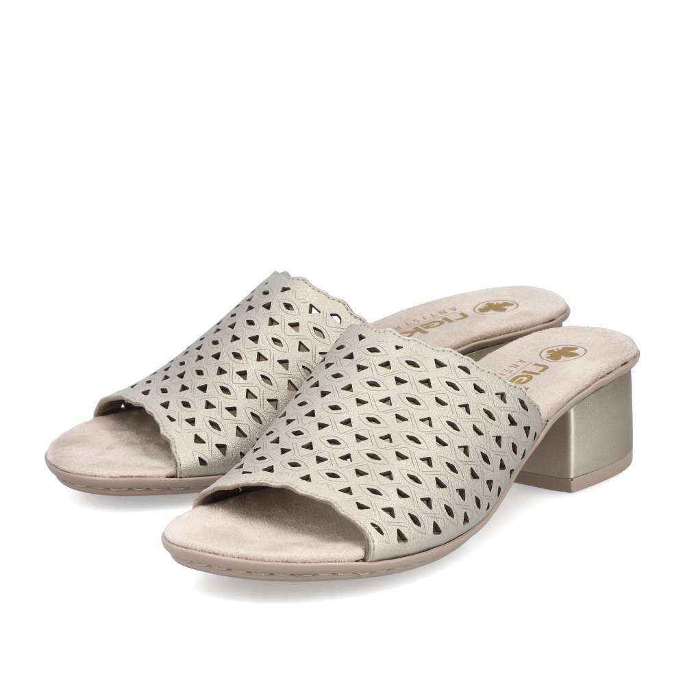 Dámské nazouváky RIEKER 64985-90 zlatá