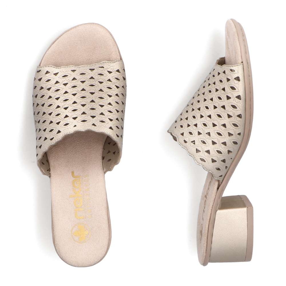 Dámské nazouváky RIEKER 64985-90 zlatá