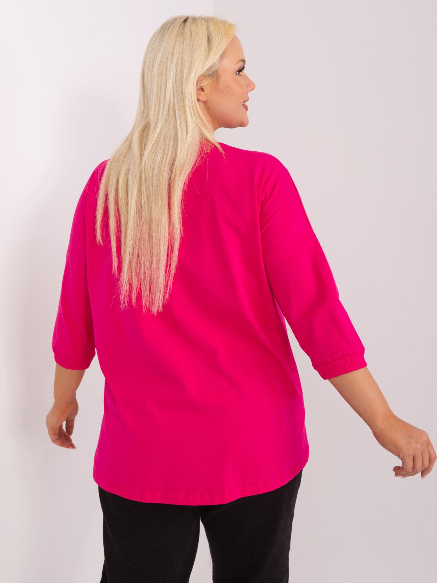 RELEVANCE Tmavě růžové tričko WORSHIP --fuchsia Tmavě růžová