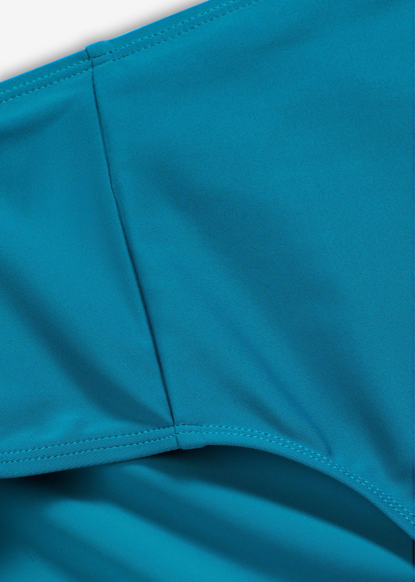 bonprix Bikinové kalhotky s vysokým pasem a vysoko vykrojeným střihem modrá Žena