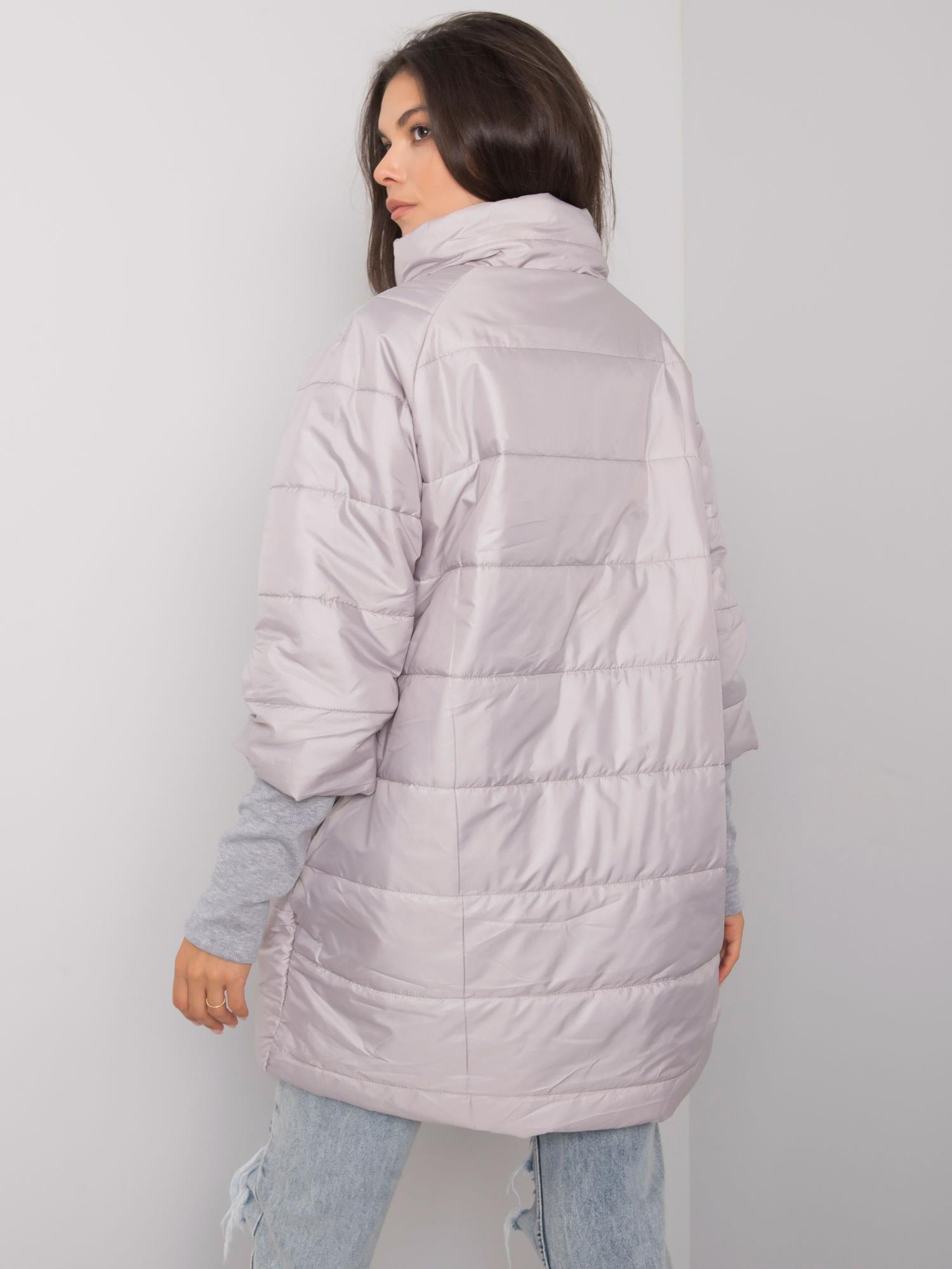 BASIC Stříbrná zimní prošívaná bunda -silver Šedá