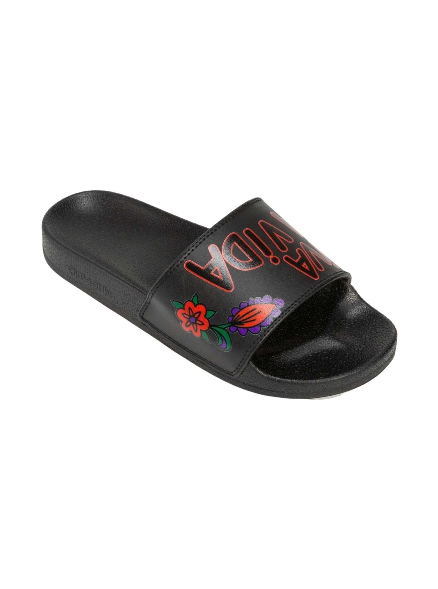 Meatfly dámské pantofle X Hudson Pura Vida Viva La Vida Black | Černá