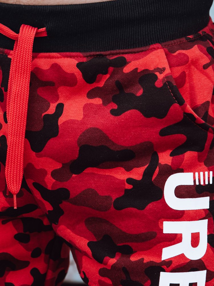 Dstreet Módní maskáčové tepláky pro muže v červené barvě