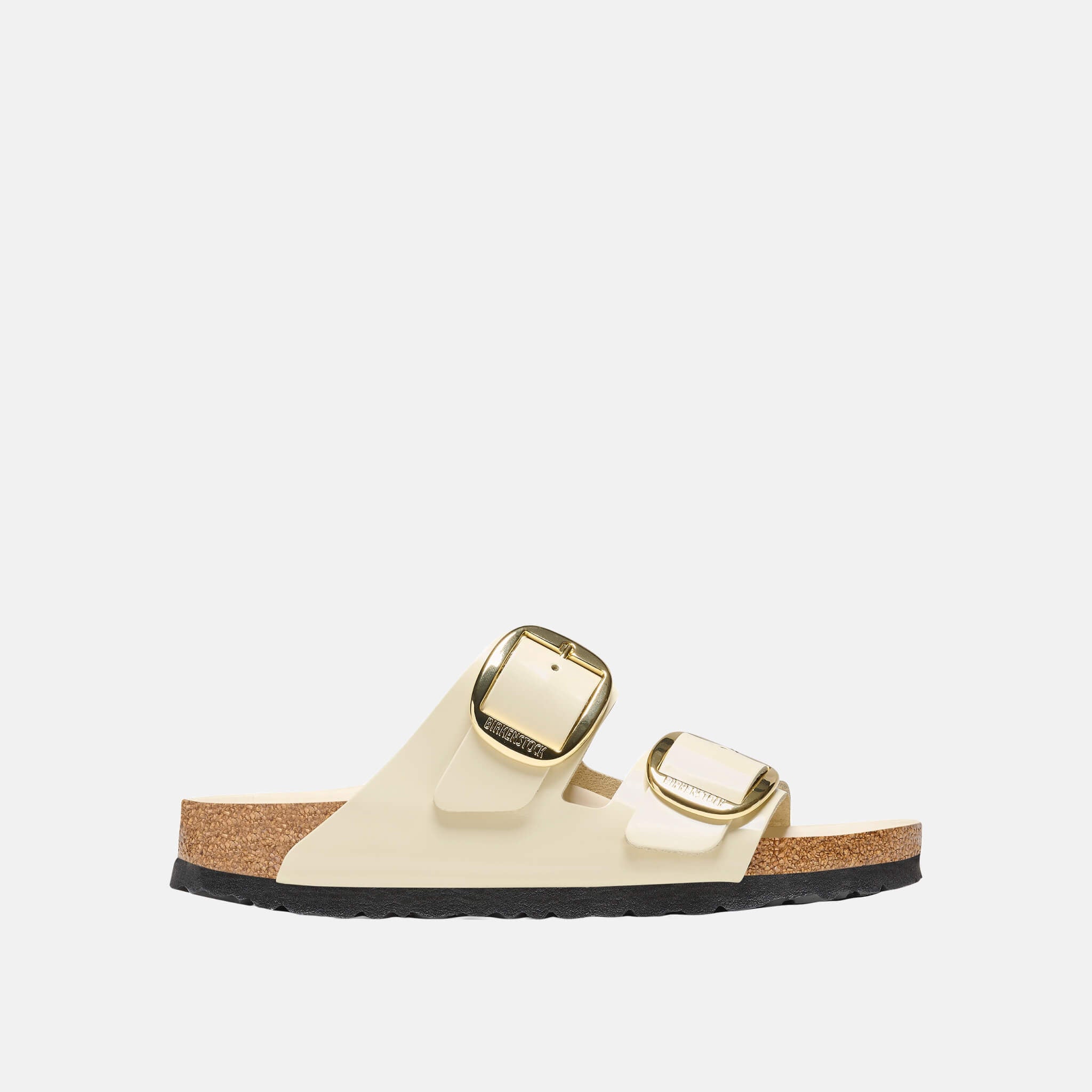 Birkenstock Béžové pantofle Arizona High Shine Big Buckle