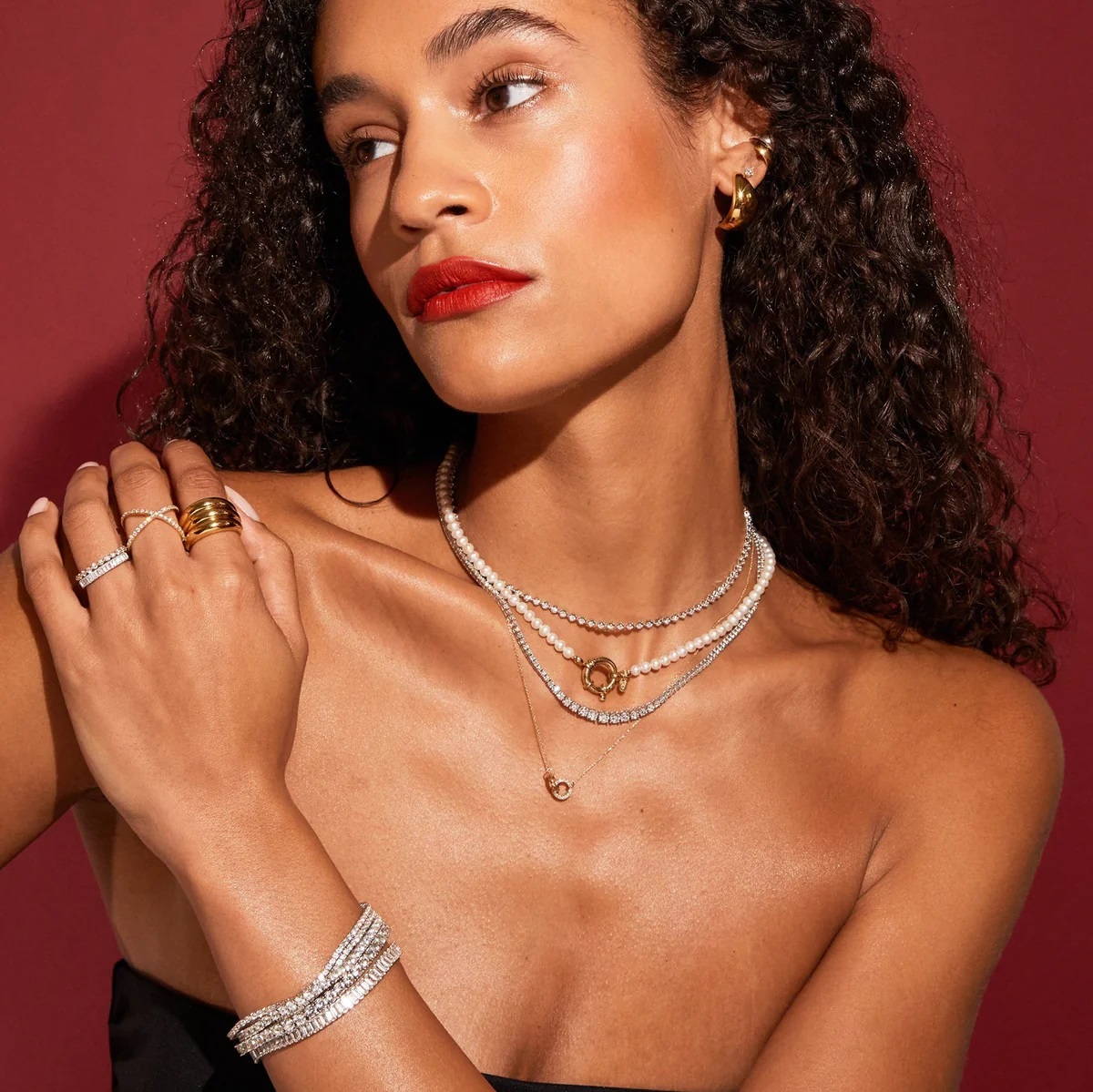 Elenys pozlacený perlový náhrdelník Clara 18K žluté zlato Perla 5A