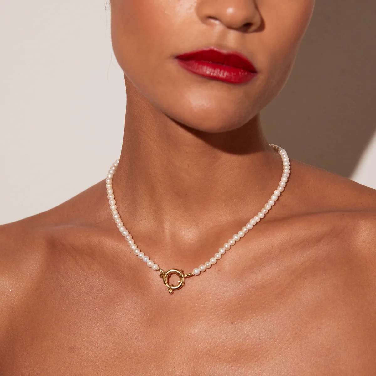 Elenys pozlacený perlový náhrdelník Clara 18K žluté zlato Perla 5A