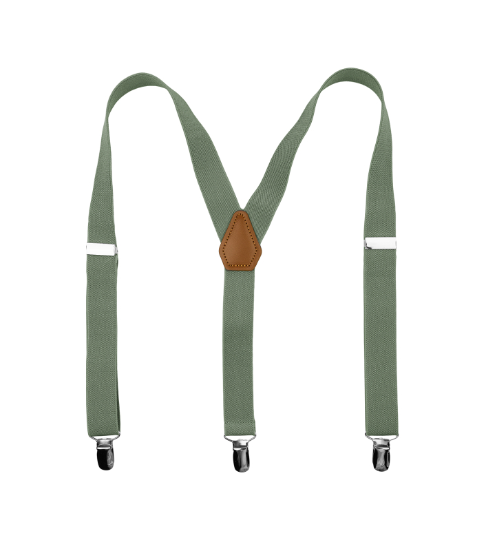 Bubibubi Zelená sada Sage green pro tátu a syna s motýlky a kšandami