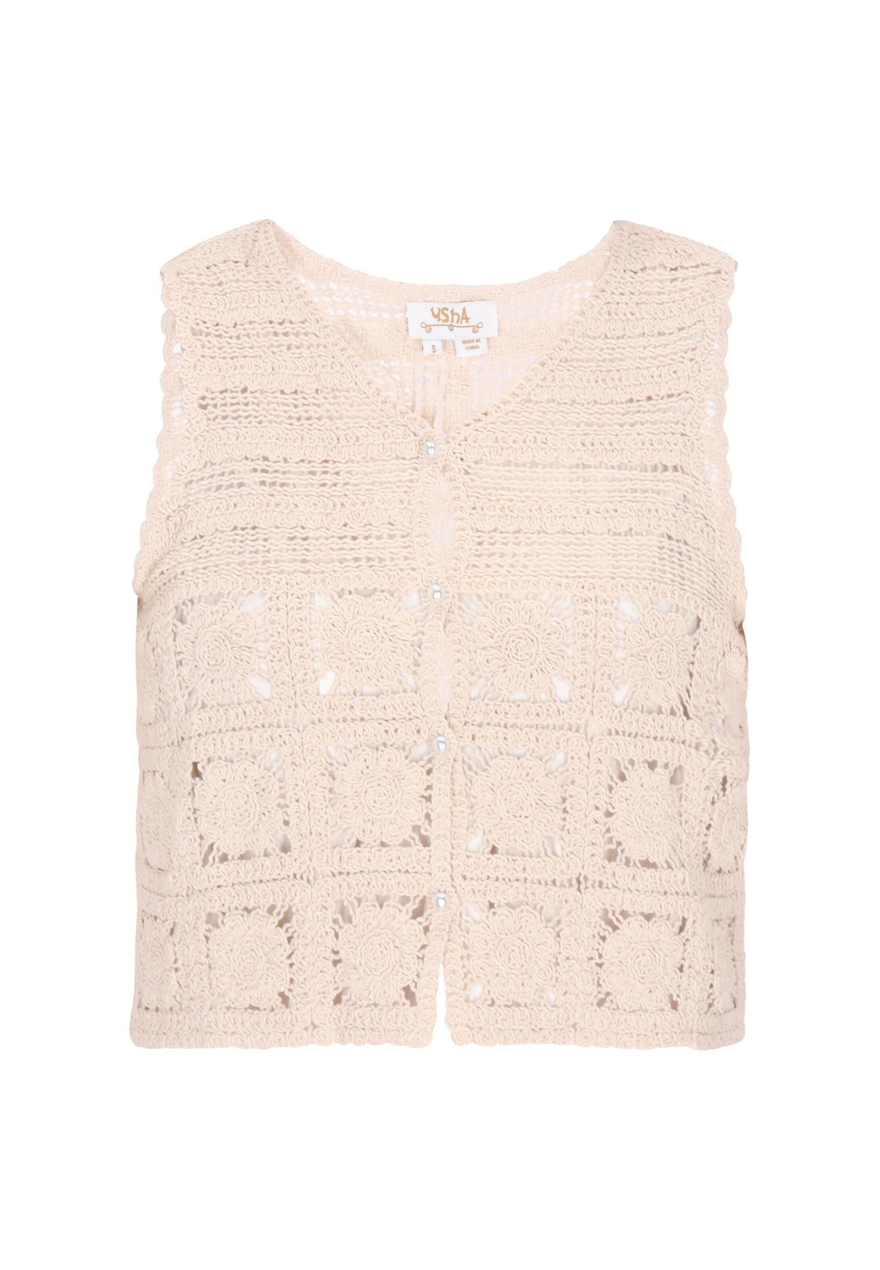 usha FESTIVAL Pletená vesta 'Fashion Look' krémová