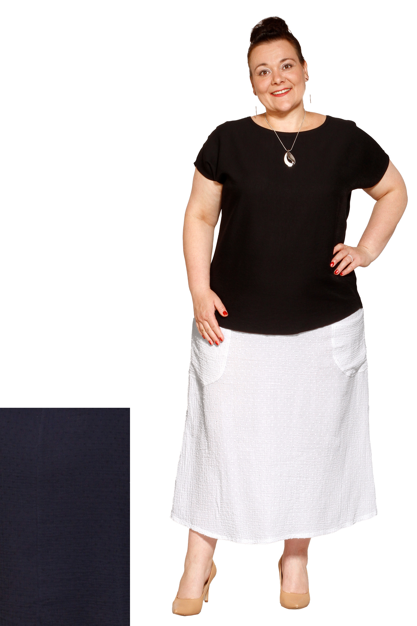 Martina Áčková sukně Mina s našitými kapsami - bavlněný kreš