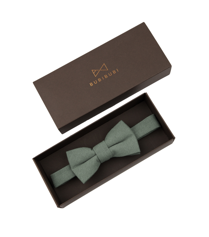 Bubibubi Zelená sada Sage green pro tátu a syna s motýlky a kšandami