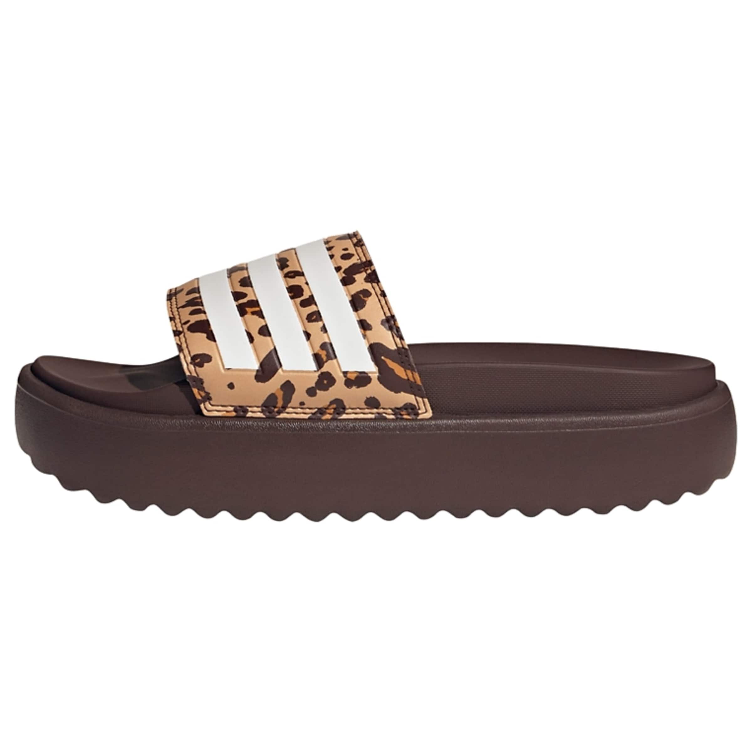 ADIDAS PERFORMANCE Plážová/koupací obuv 'Adilette' cappuccino / tmavě hnědá / bílá