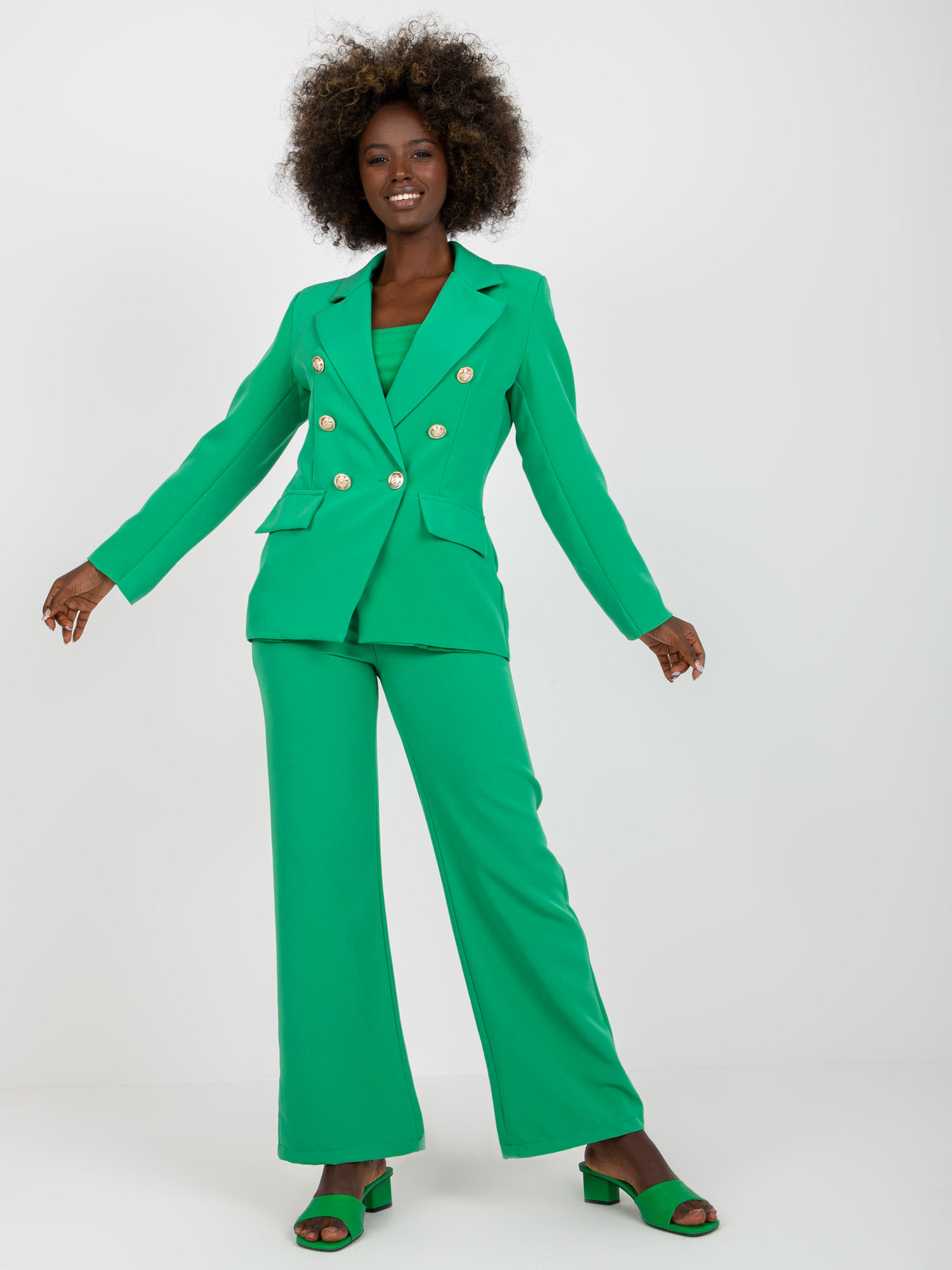 ITALY MODA Zelené elegantní sako --green Zelená