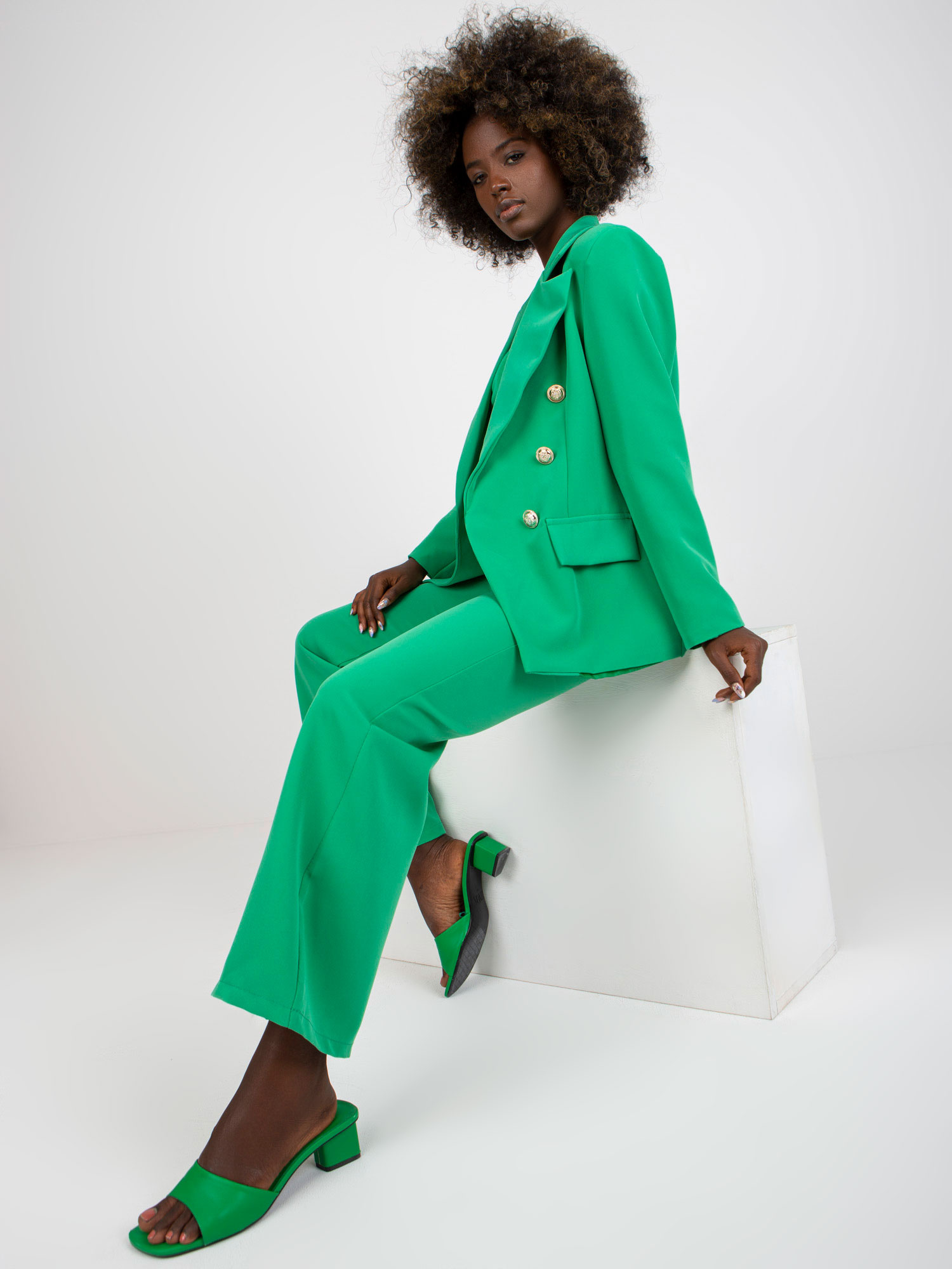 ITALY MODA Zelené elegantní sako --green Zelená