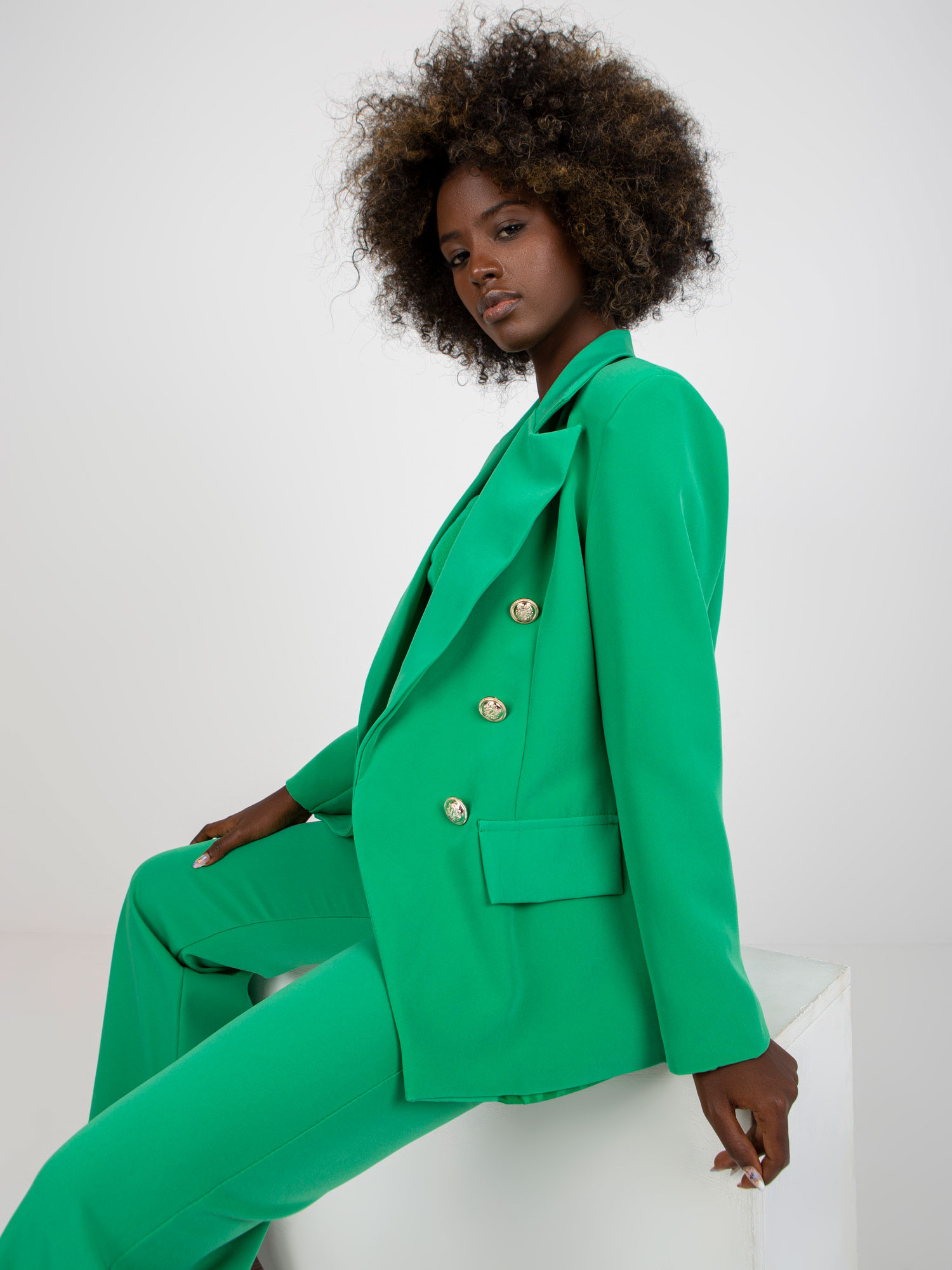 ITALY MODA Zelené elegantní sako --green Zelená