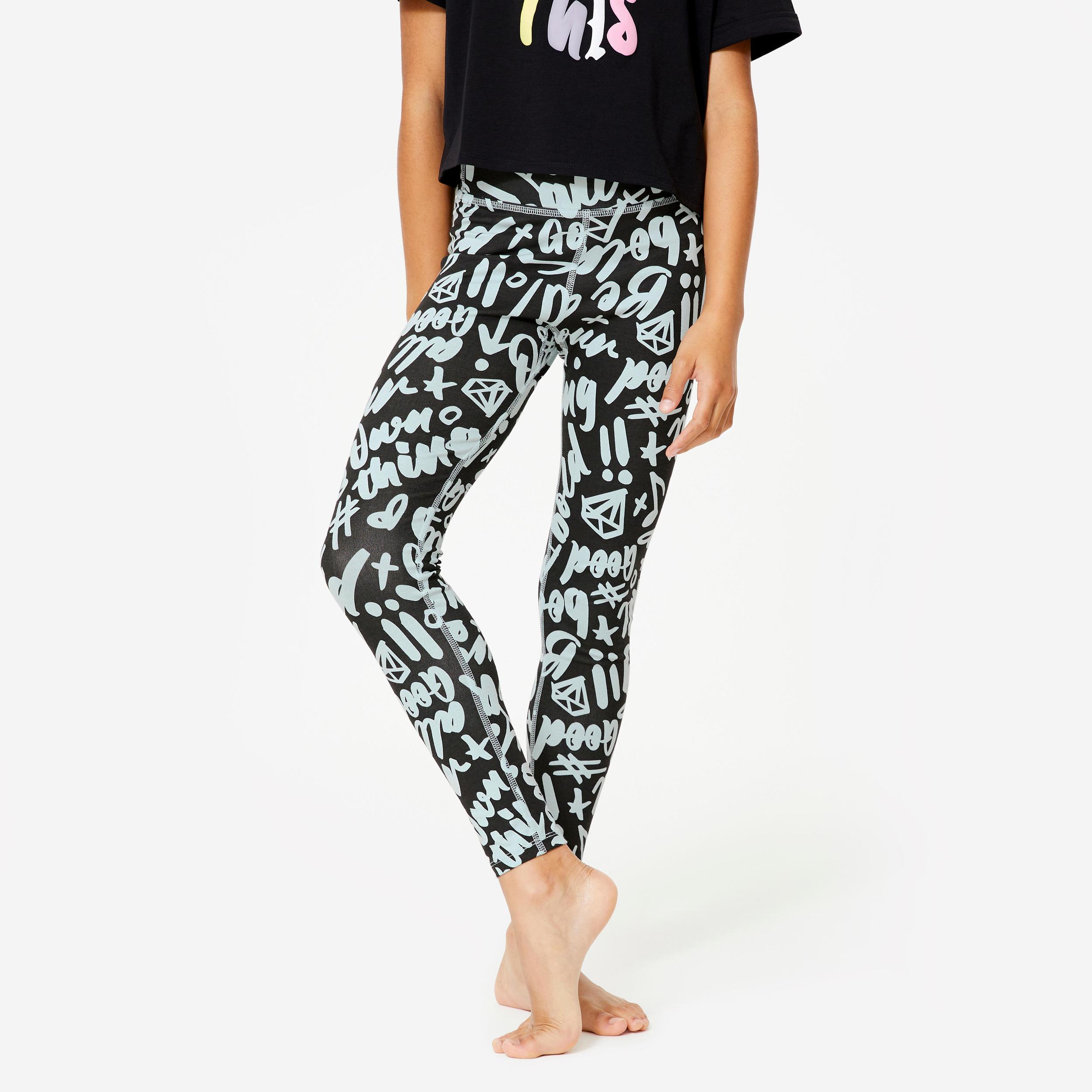 DOMYOS Dětské taneční legíny s vyšším pasem