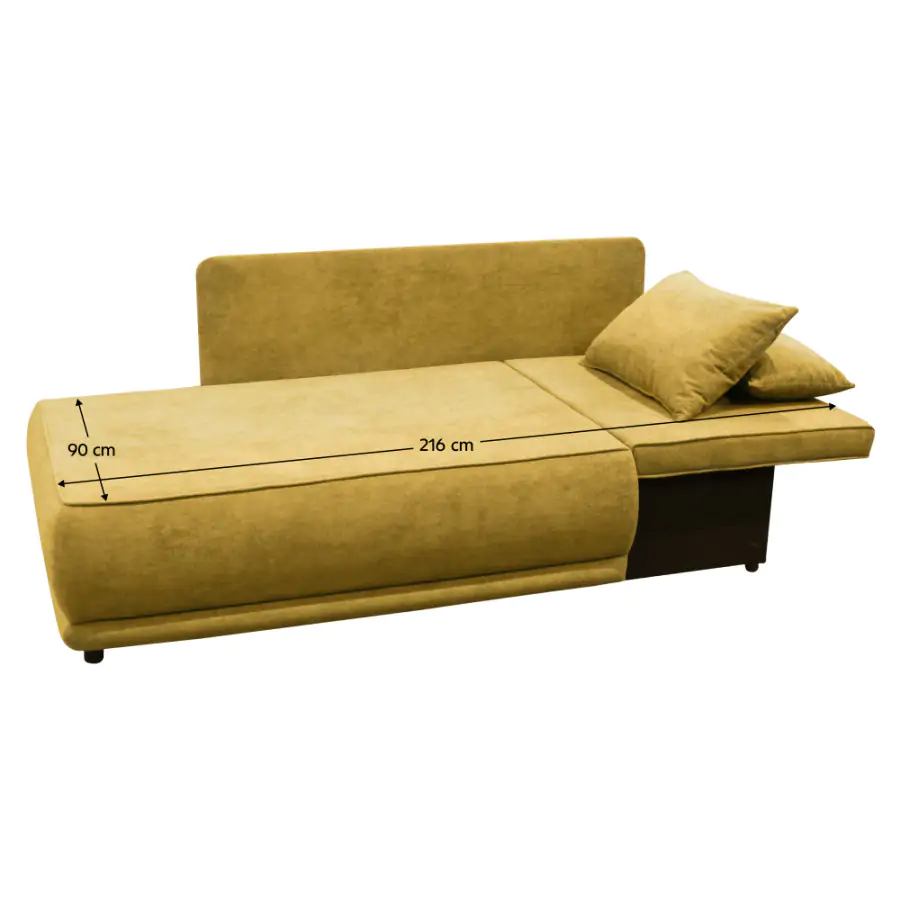 Tempo Kondela Rozkládací pohovka LIAMI, PRAVÁ, hořčicová