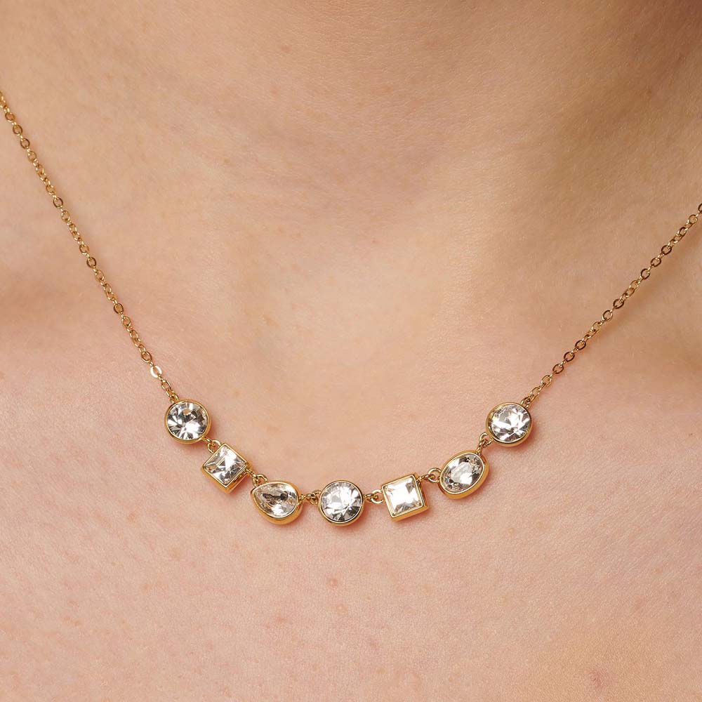 Náhrdelník Brosway SYMPHONIA Zlatá geometrie světla - Chirurgická ocel 316L PVD